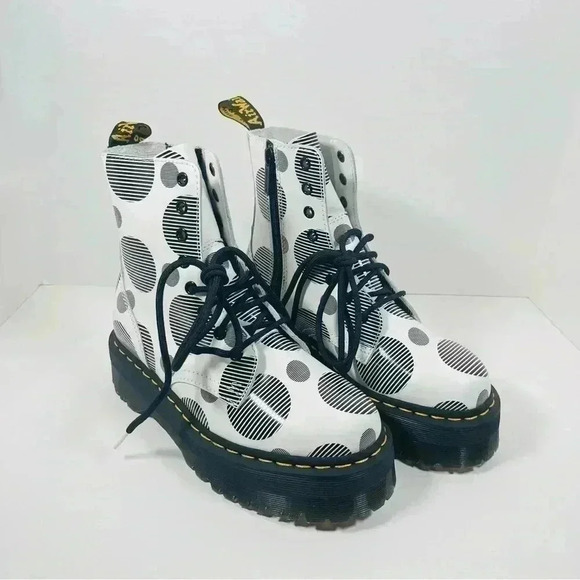 NEW Dr. Martens Jadon Boot Polka Dot Smooth Leather - Picture 2 of 7